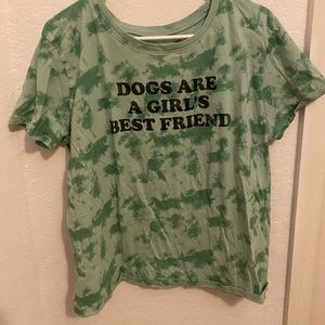 Green “DOGS ARE A GIRLS BESTFRIEND” tee-shirt